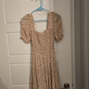 Mine Cream Floral Midi Dress